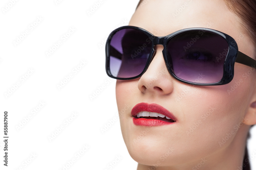 Sensual model wearing classy sunglasses Sensual model wearing classy sunglasses
