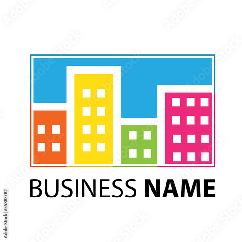Vector Logo property developer, house and city