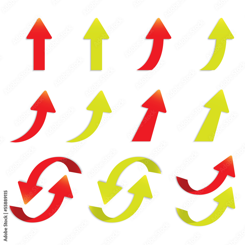 vector popular arrow sticker set pack isolated vector popular arrow sticker set pack isolated