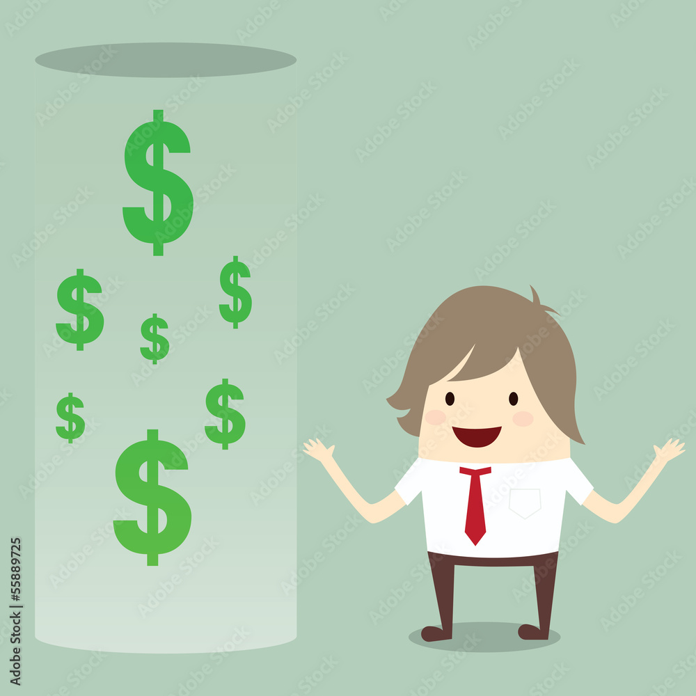 businessman happy get money bonus from bank businessman happy get money bonus from bank