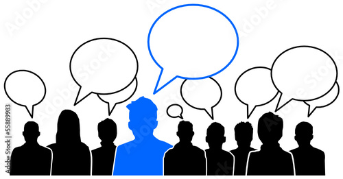 Menschen Silhouette Sprechblasen