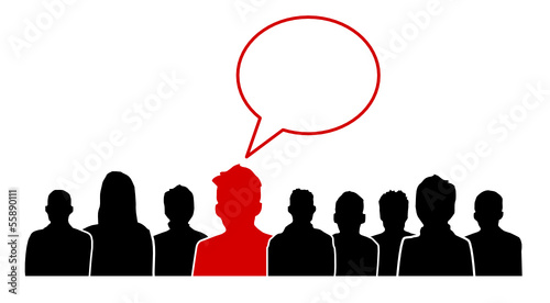 Menschen Silhouette Sprechblase