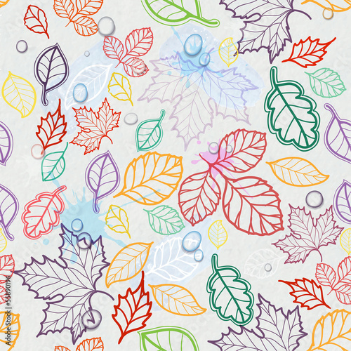 autumn wallpaper with leaves and rain