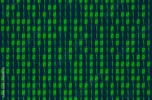 green binary numbers on digital screen background © ThomasLENNE