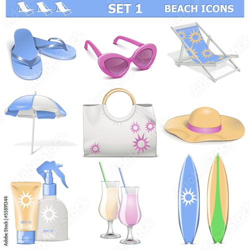 Vector Beach Icons Set 1