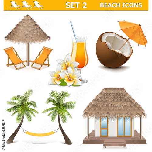 Vector Beach Icons Set 2