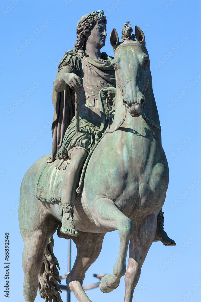 Obraz premium Statue of Louis XIV in Lyon city