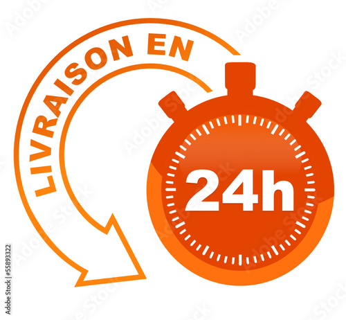livraison en 24 heures sur symbole validé orange