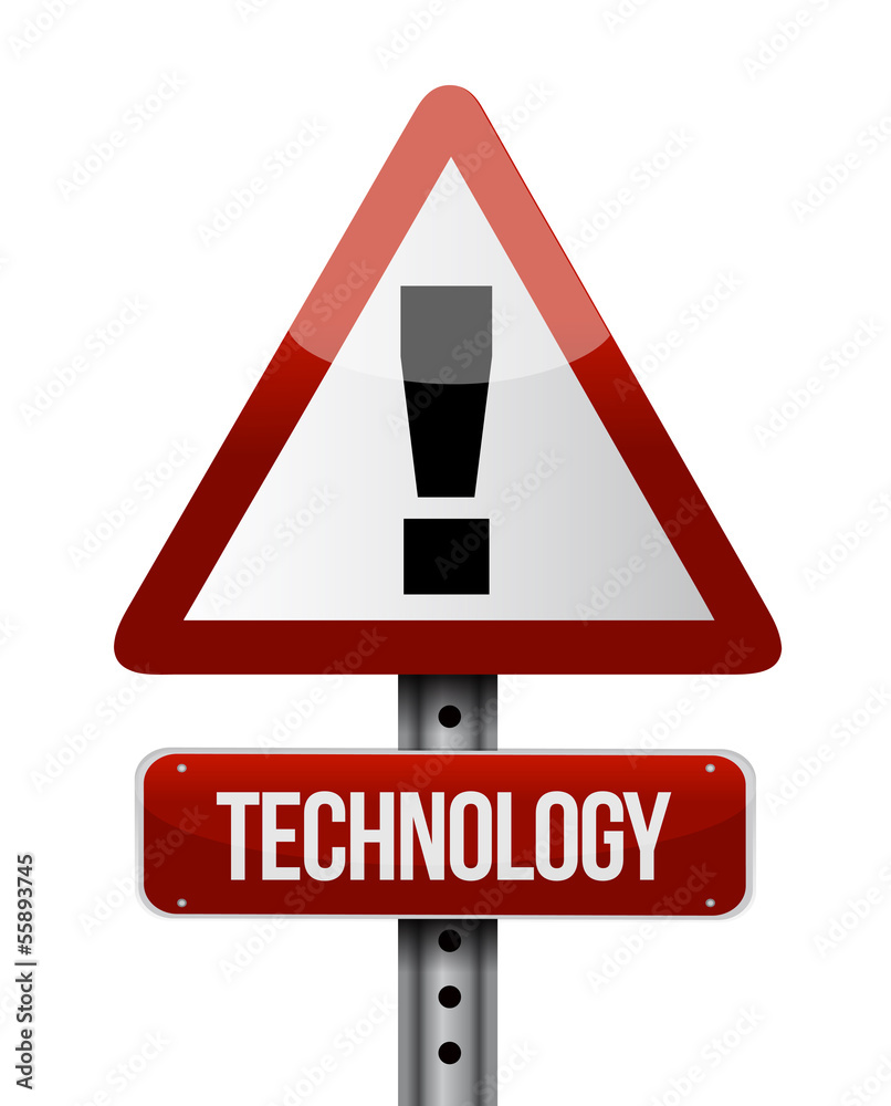 technology warning road sign illustration design technology warning road sign illustration design