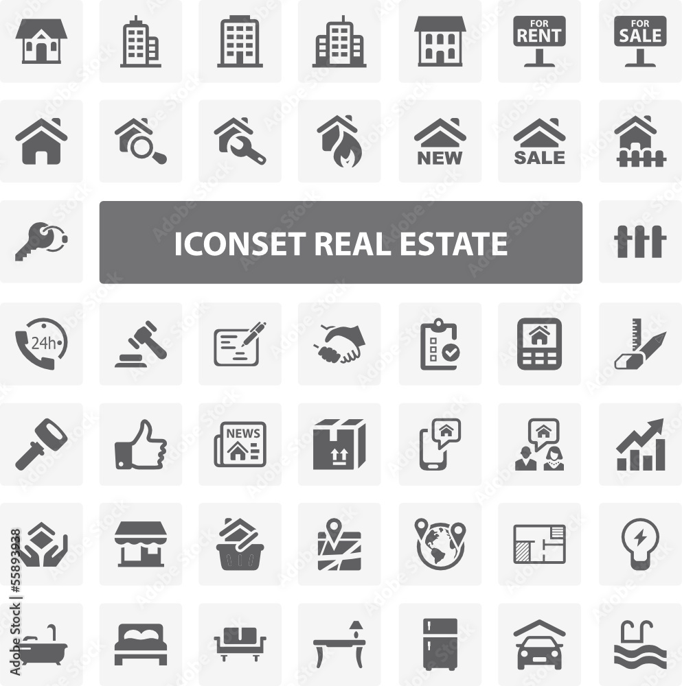 Website Iconset - Real Estate 44 Basic Icons
