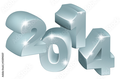 Silver 3D 2014 Ornaments
