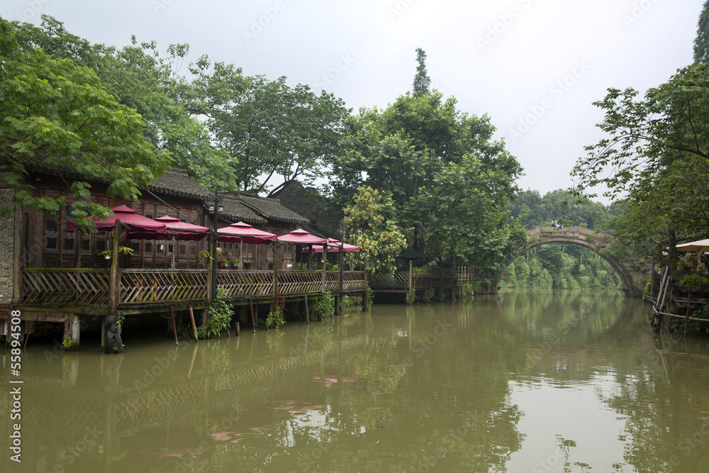 Ancient water town of Wuzhen, China Ancient water town of Wuzhen, China
