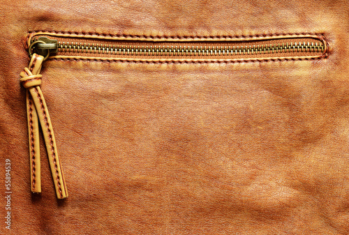 Leather background with zipper