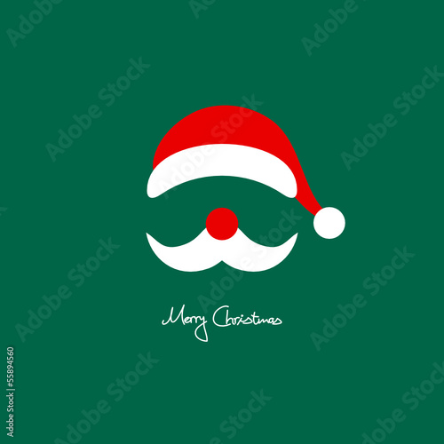 Abstract Christmas Card Santa Green