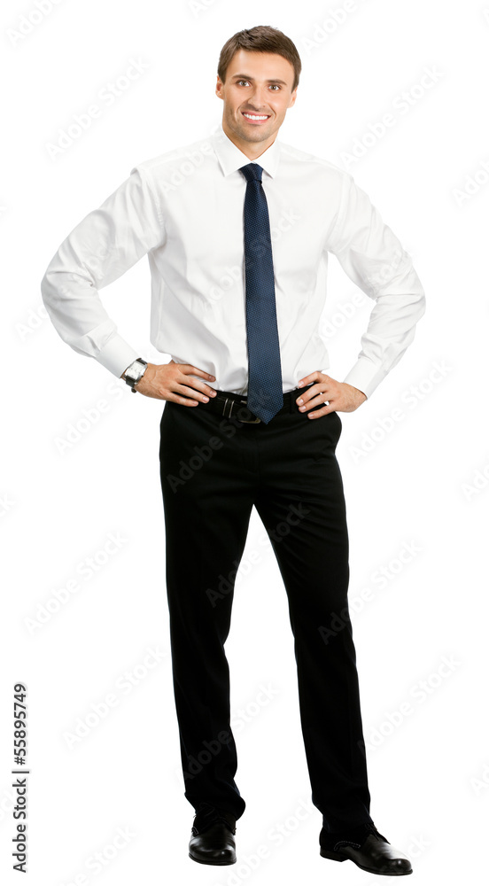 Smiling businessman, over white Smiling businessman, over white