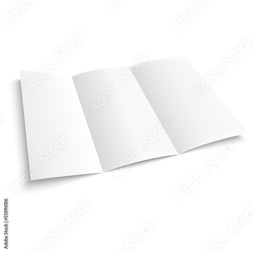 Blank trifold paper brochure.