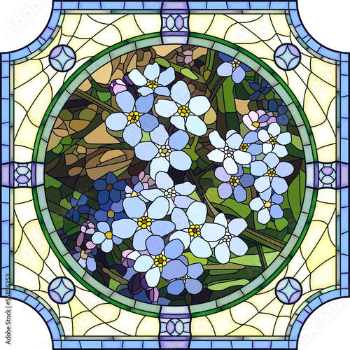 Vector illustration of flower blue forget-me-not.