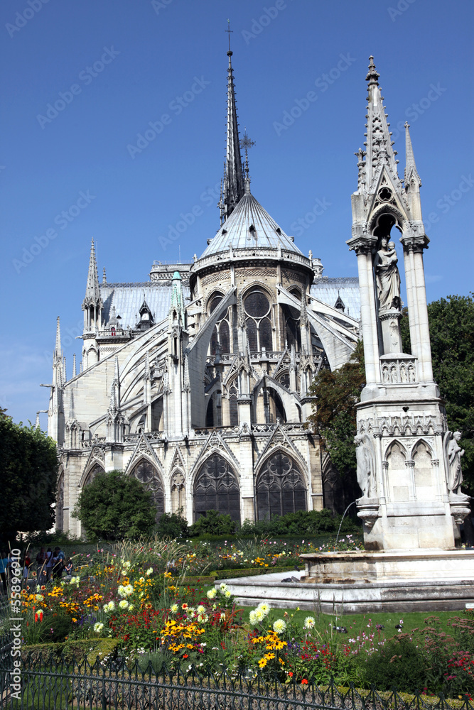 Obraz premium Notre-Dame de Paris, square Jean XXIII