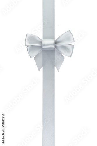 silver ribbon bow vertical