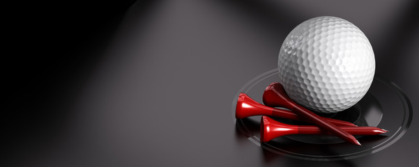 Acrylglasbilder Golf Golfball und Tee auf Rasen  © Olivier Le Moal