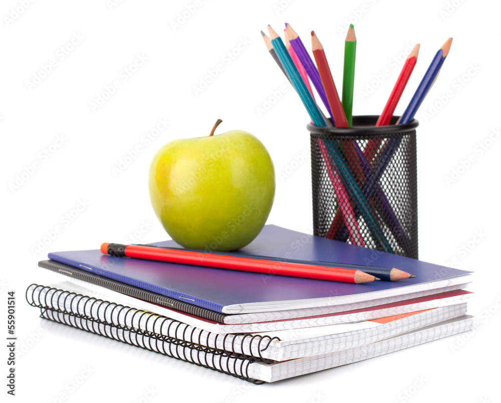 Notebook Stack And Pencils Schoolchild And Student Studies Acce Stock Notebook Stack And Pencils Schoolchild And Student Studies Acce Stock