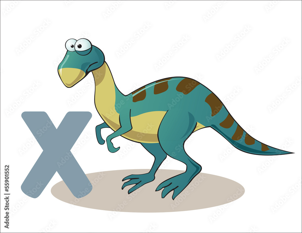 Cartoon Xiaosaurus and letter X Stock Vector Adobe Stock