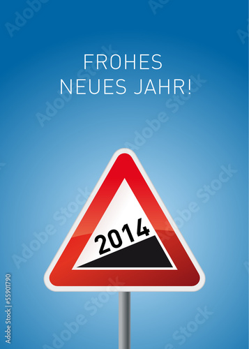 Hintergrund Frohes neues Jahr mit Schild 2014