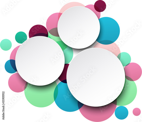 Paper white round speech bubbles.