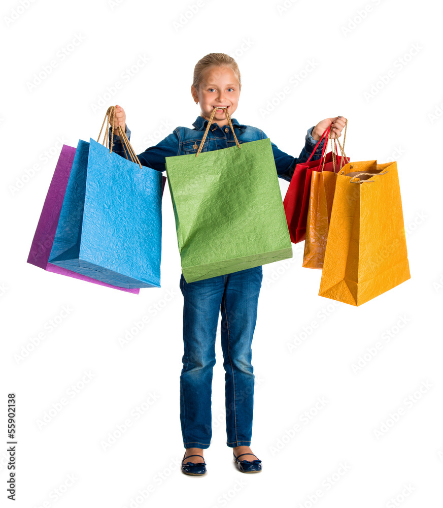 Pretty girl with shopping bags