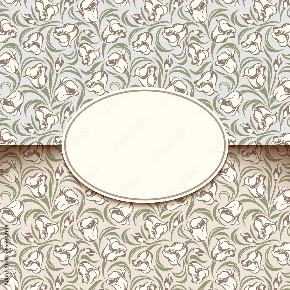 Vector card with floral pattern.