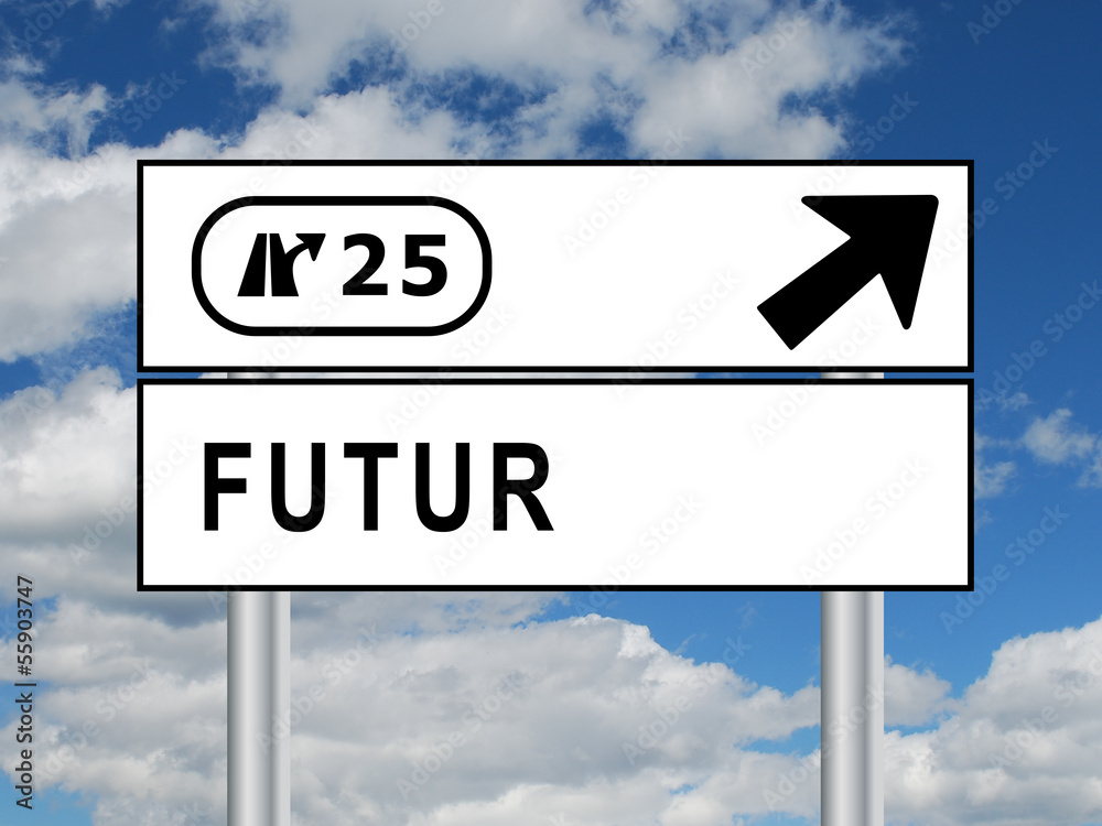 Panneau "FUTUR" (avenir temps vie temps vie mort passé présent) Stock