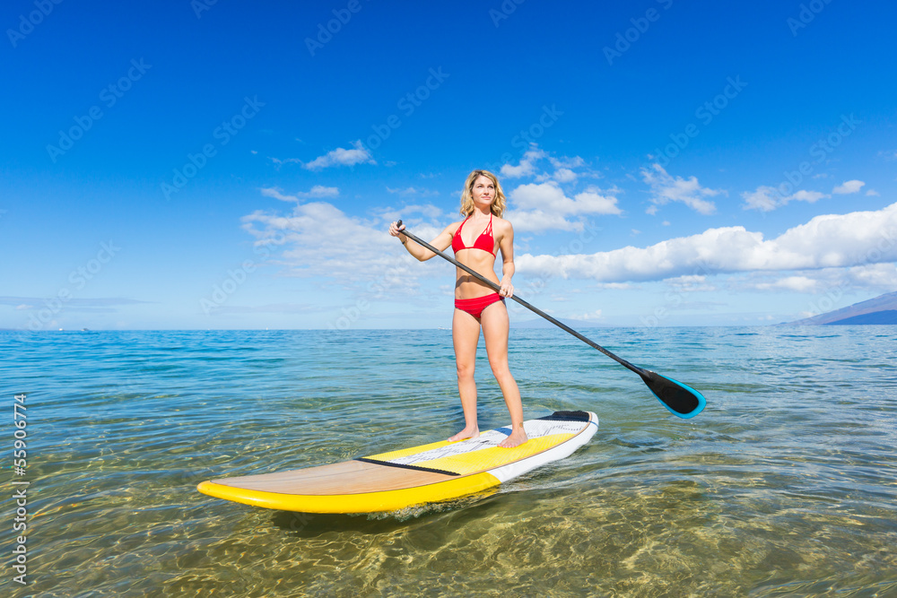 Woman on Stand Up Paddle Board Woman on Stand Up Paddle Board