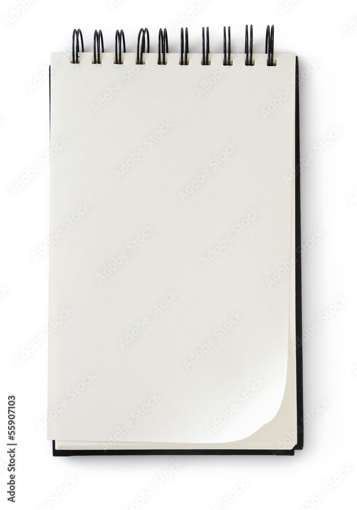 blank notebook on white with clipping path blank notebook on white with clipping path