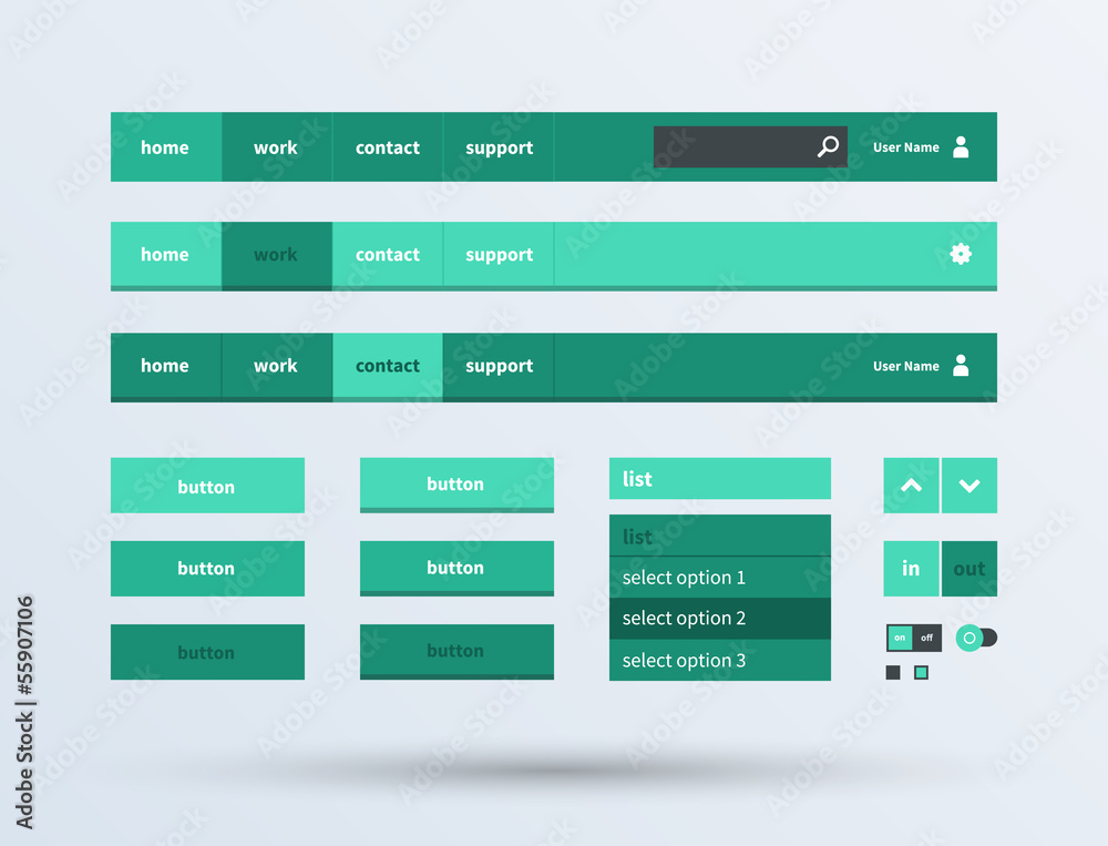 UI set the flat design trend. UI set the flat design trend.