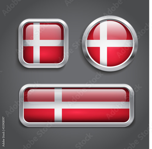 Denmark flag glass buttons Free Download Denmark flag glass buttons - GFXLoad