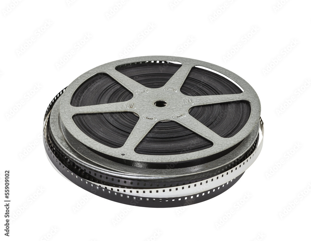 Fototapeta premium Vintage Home Movie Film Reel and Can