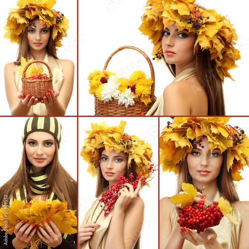 Collage of beautiful woman ...
