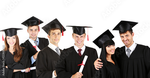 Young graduates isolated on...