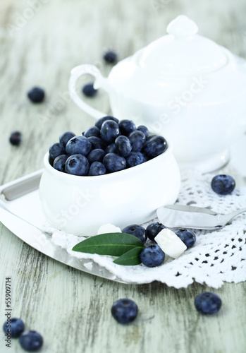 Blueberries in plate