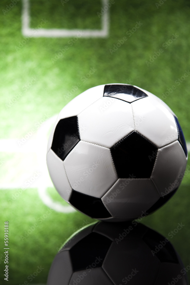 Fototapeta premium Classic black white soccer ball