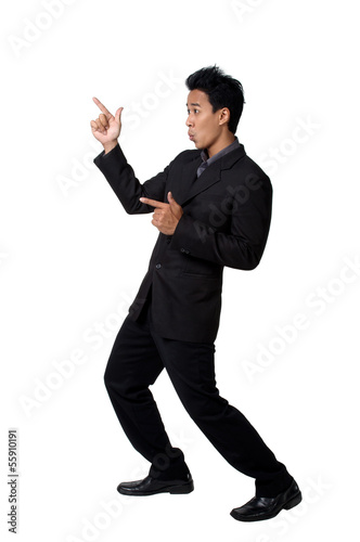 Photos business man Stance pointing isolated
