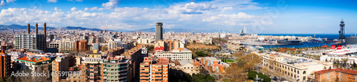 Panorama of Barcelona from Montjuic hill #55911798