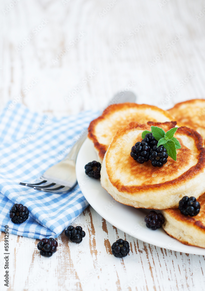 Pancakes with blackberries Pancakes with blackberries