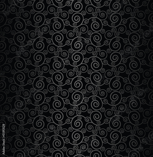 Seamless black swirly background