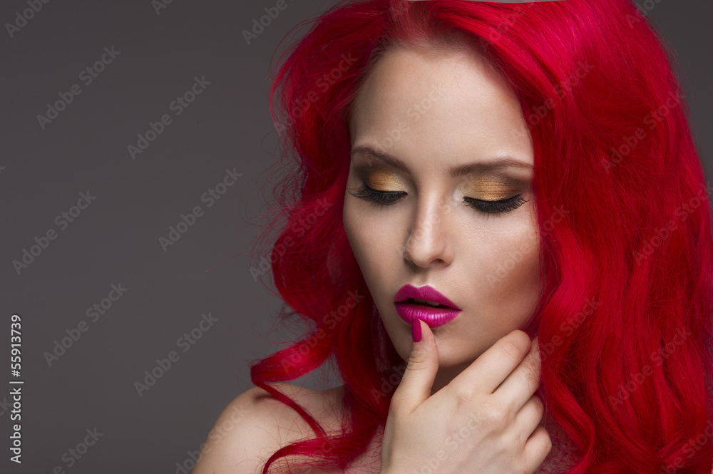 Fototapeta premium Beautiful Woman with Healthy Red Hair