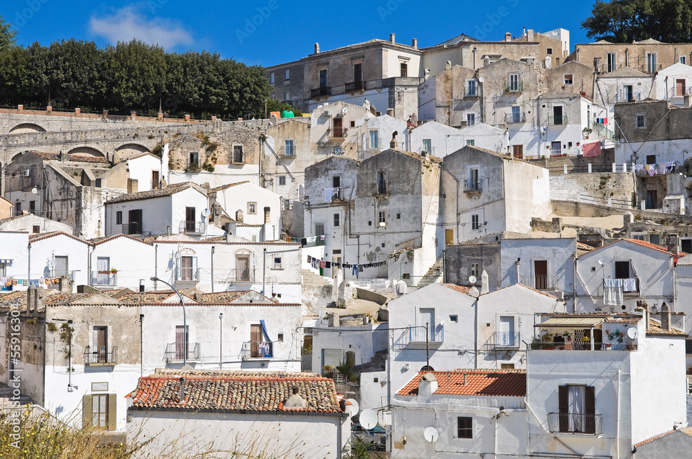 Panoramic view of Monte Sant'Angelo. Puglia. Italy.