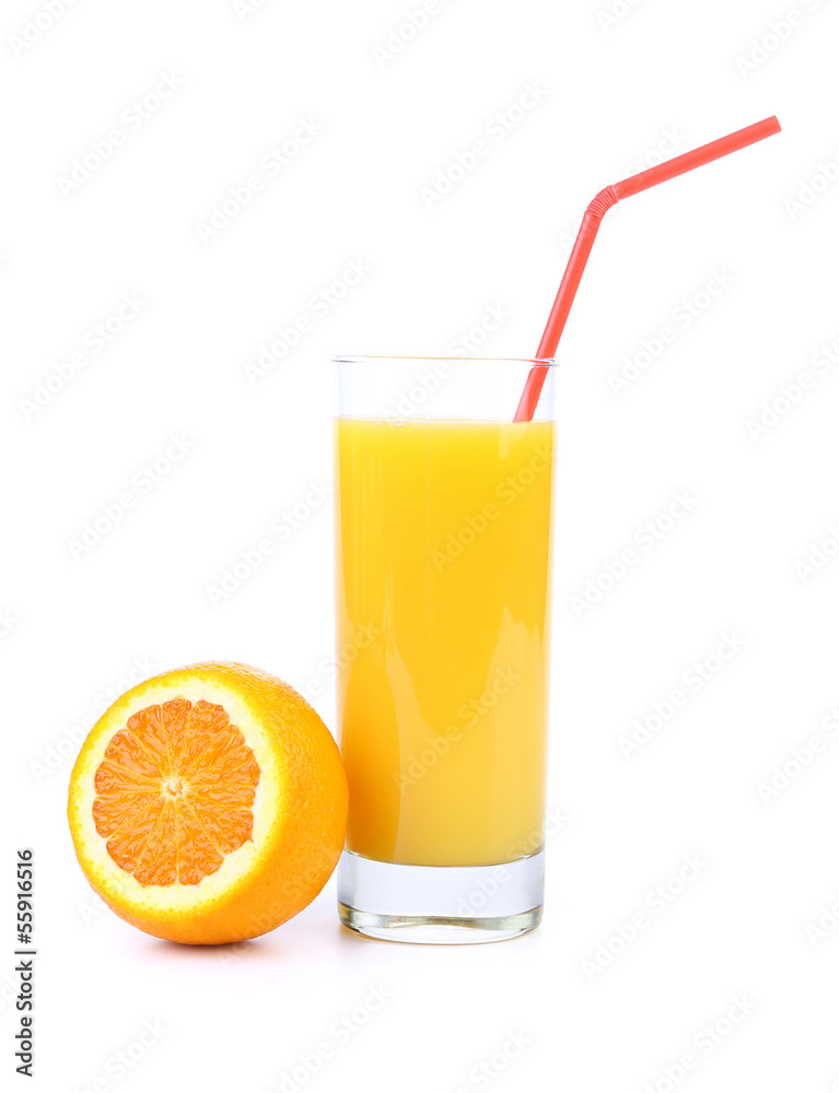 Orange juice and slice. Orange juice and slice.