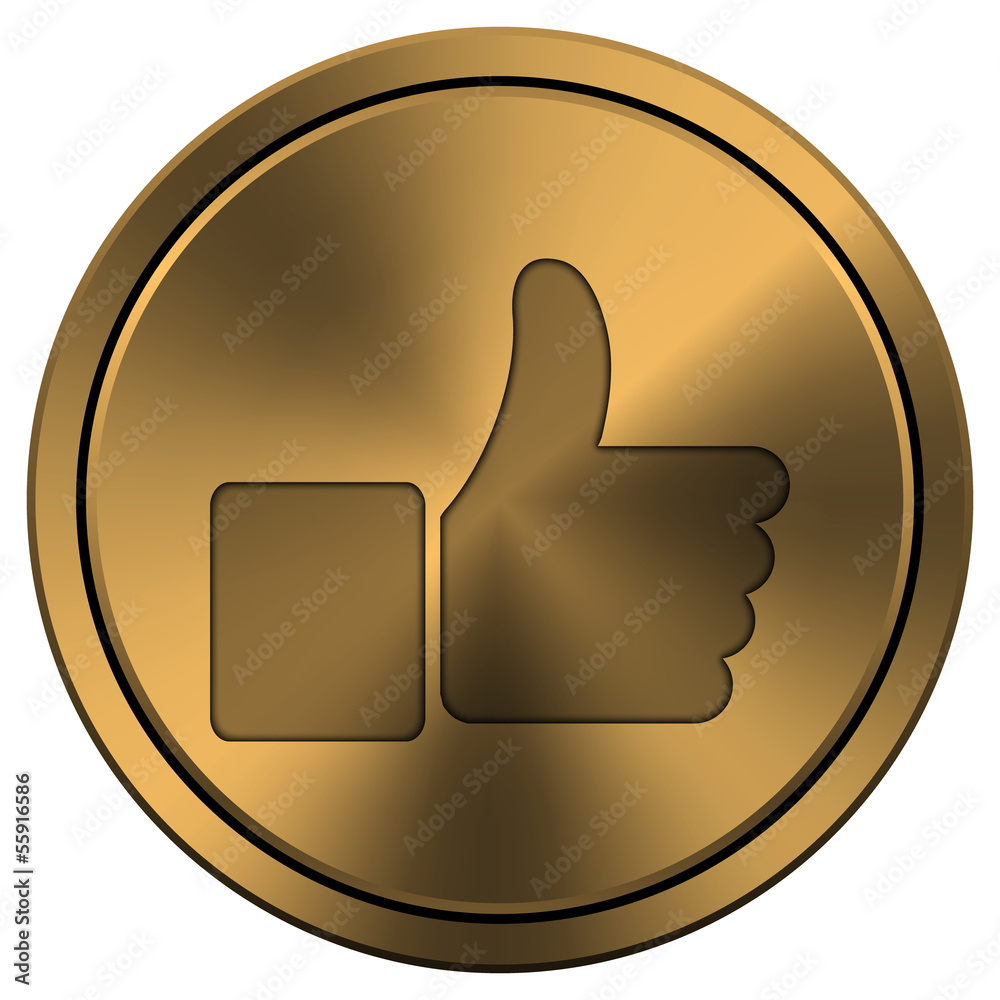 Shiny metallic copper-colored icon