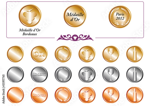Médailles concours vin