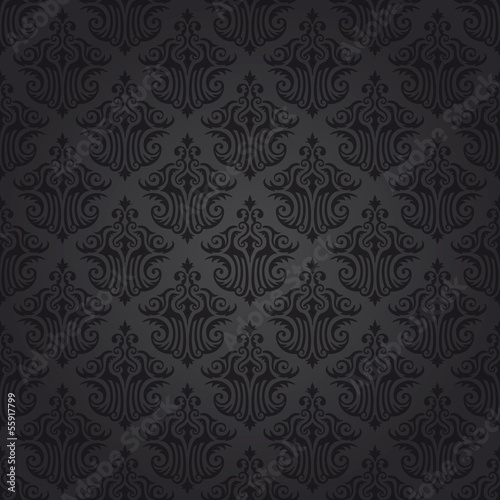 Wallpaper, papier peint, décor floral, motif damassé, arabesque